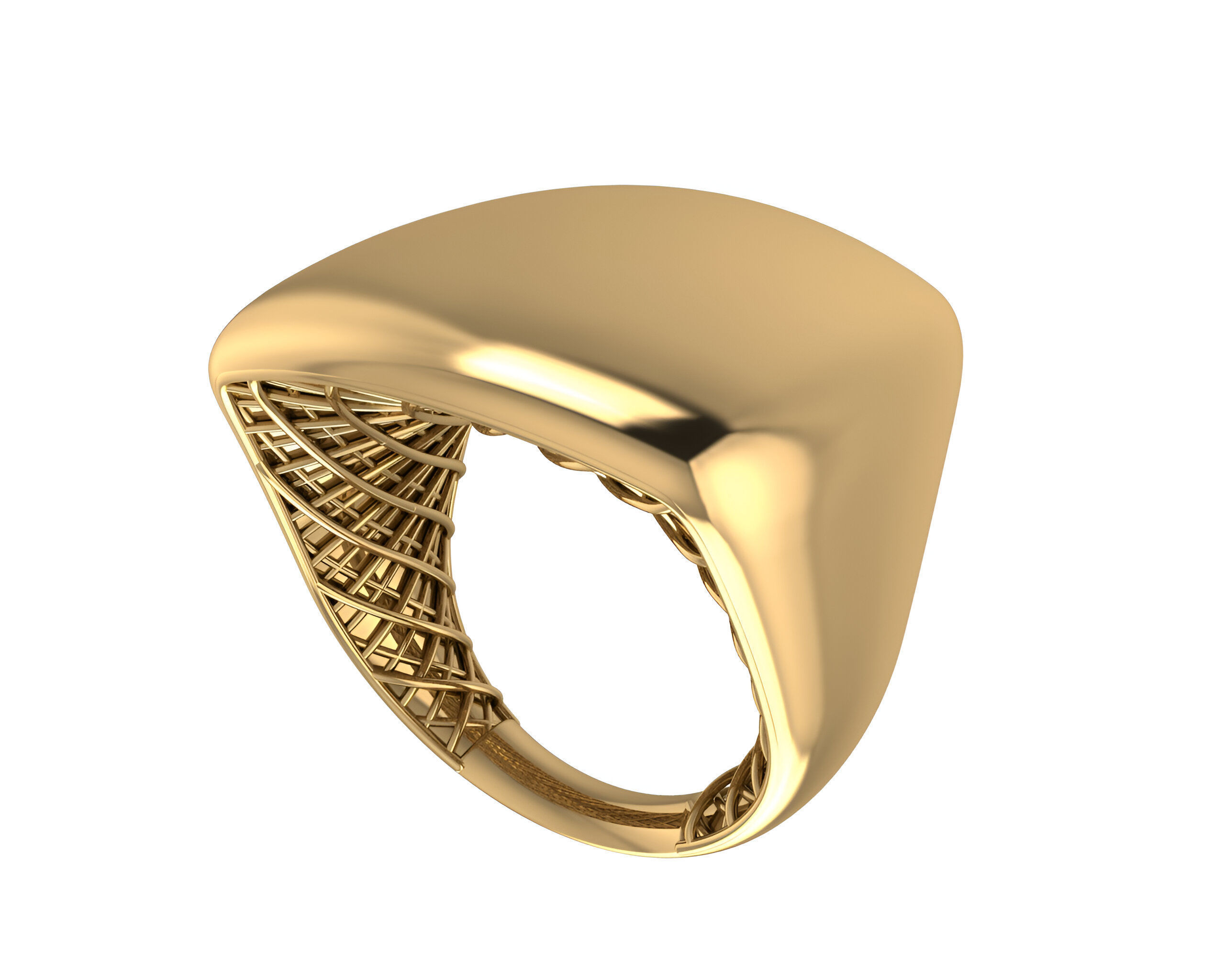 Thick Plain gold ring 3D print model_1