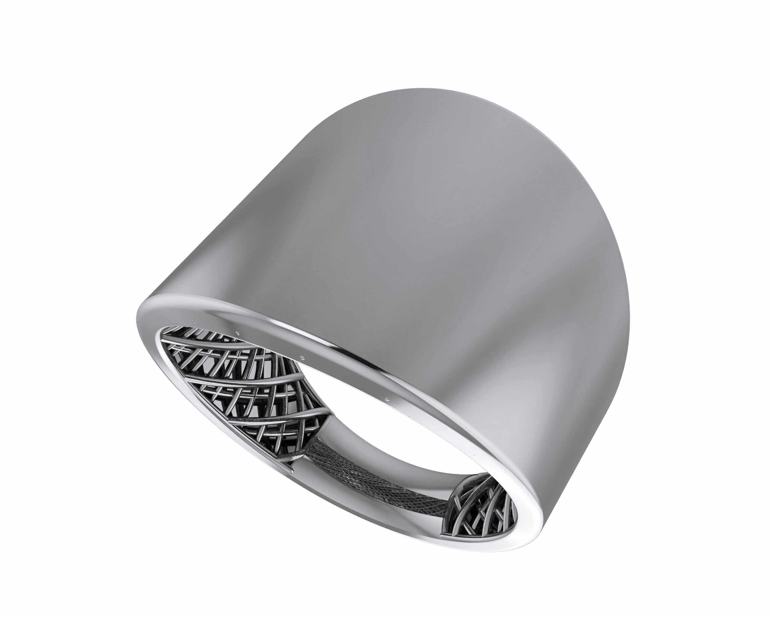 Thick Plain gold ring 3D print model_1