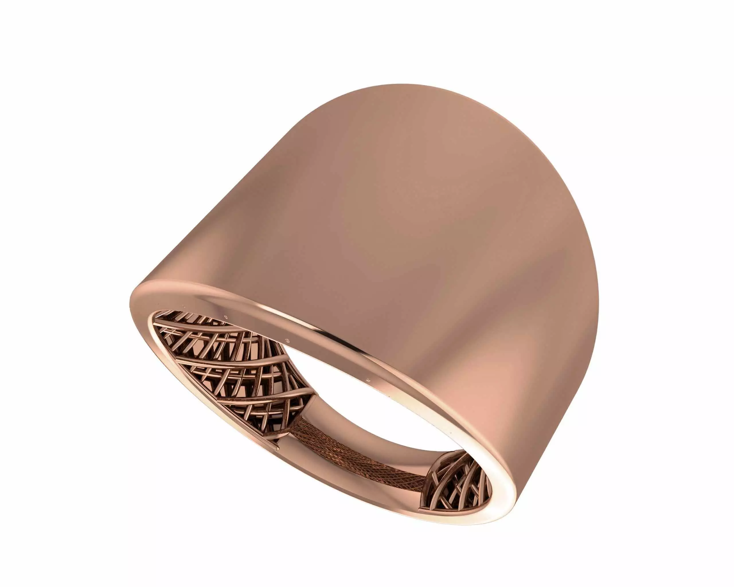 Thick Plain gold ring 3D print model_0