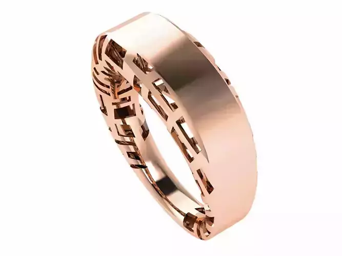 Wire Mesh Plain gold ring