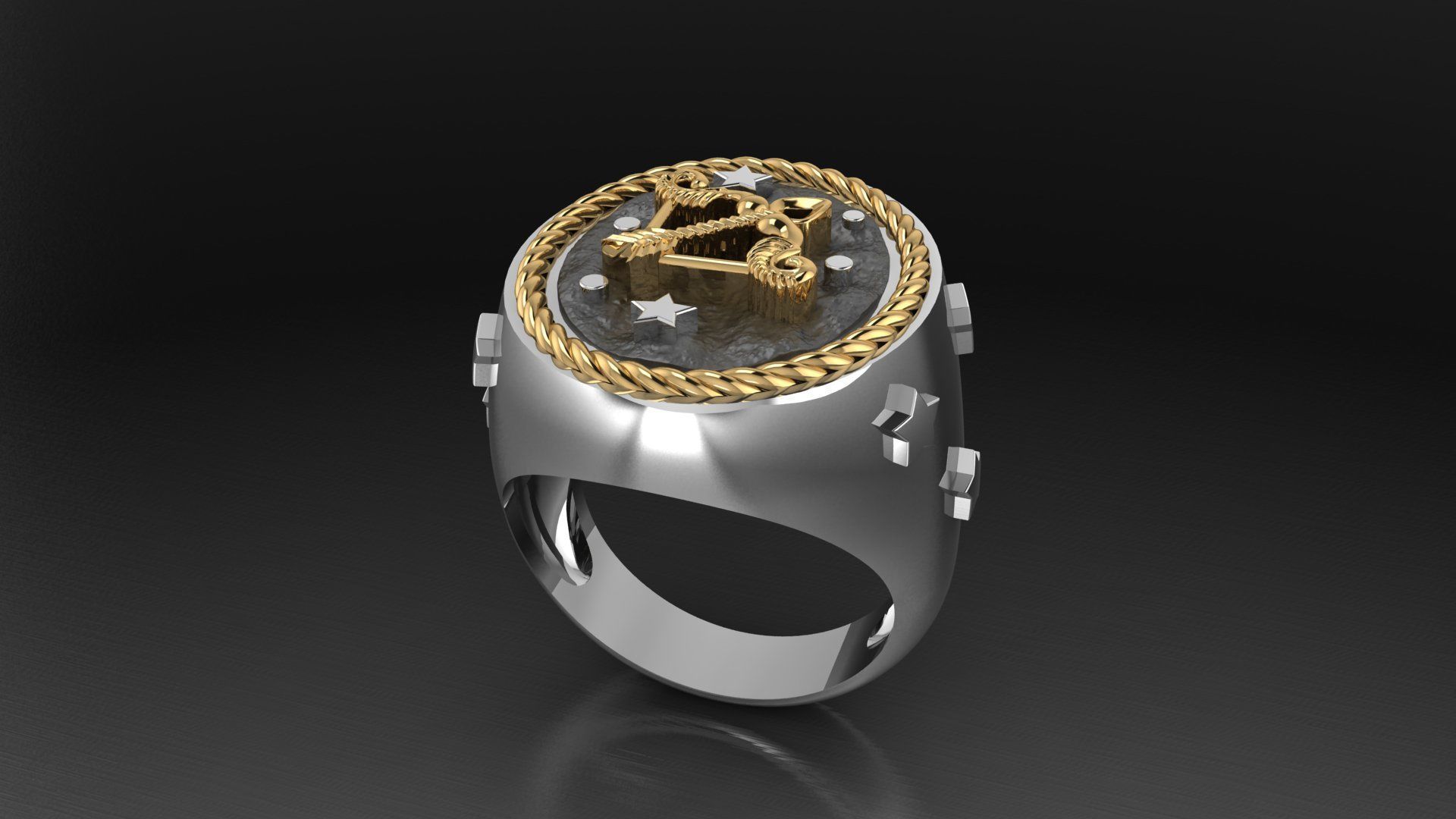 Zodiac Ring Sagittarius 3D print model_1