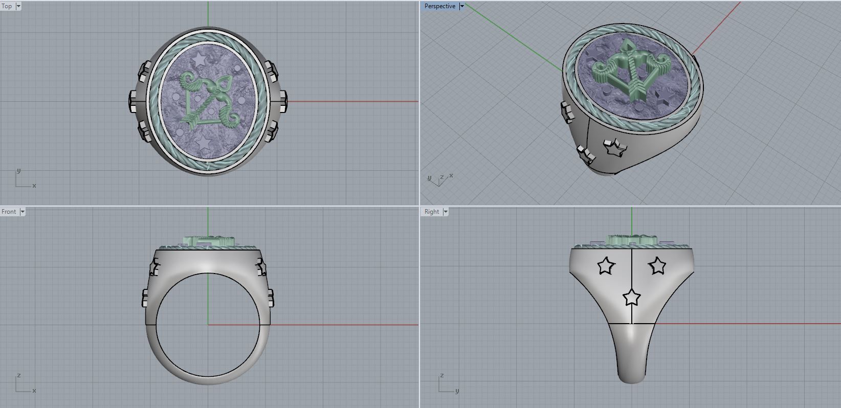Zodiac Ring Sagittarius 3D print model_6