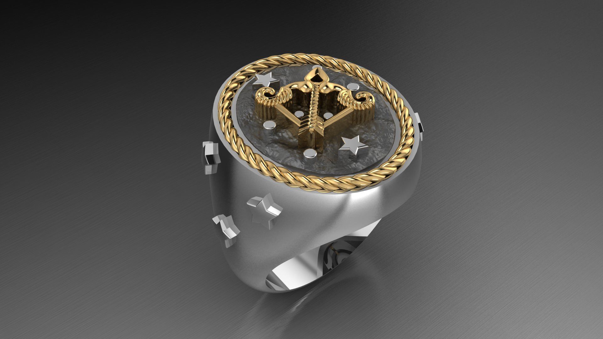 Zodiac Ring Sagittarius 3D print model_2