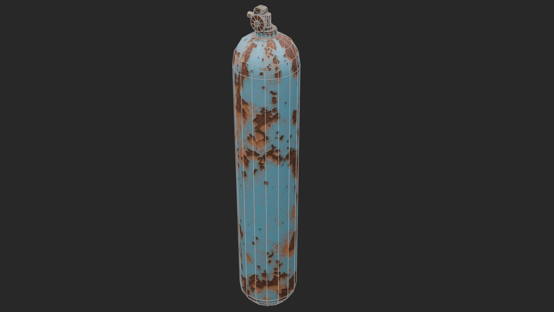 Gas cylinder Low-poly 3D model_3
