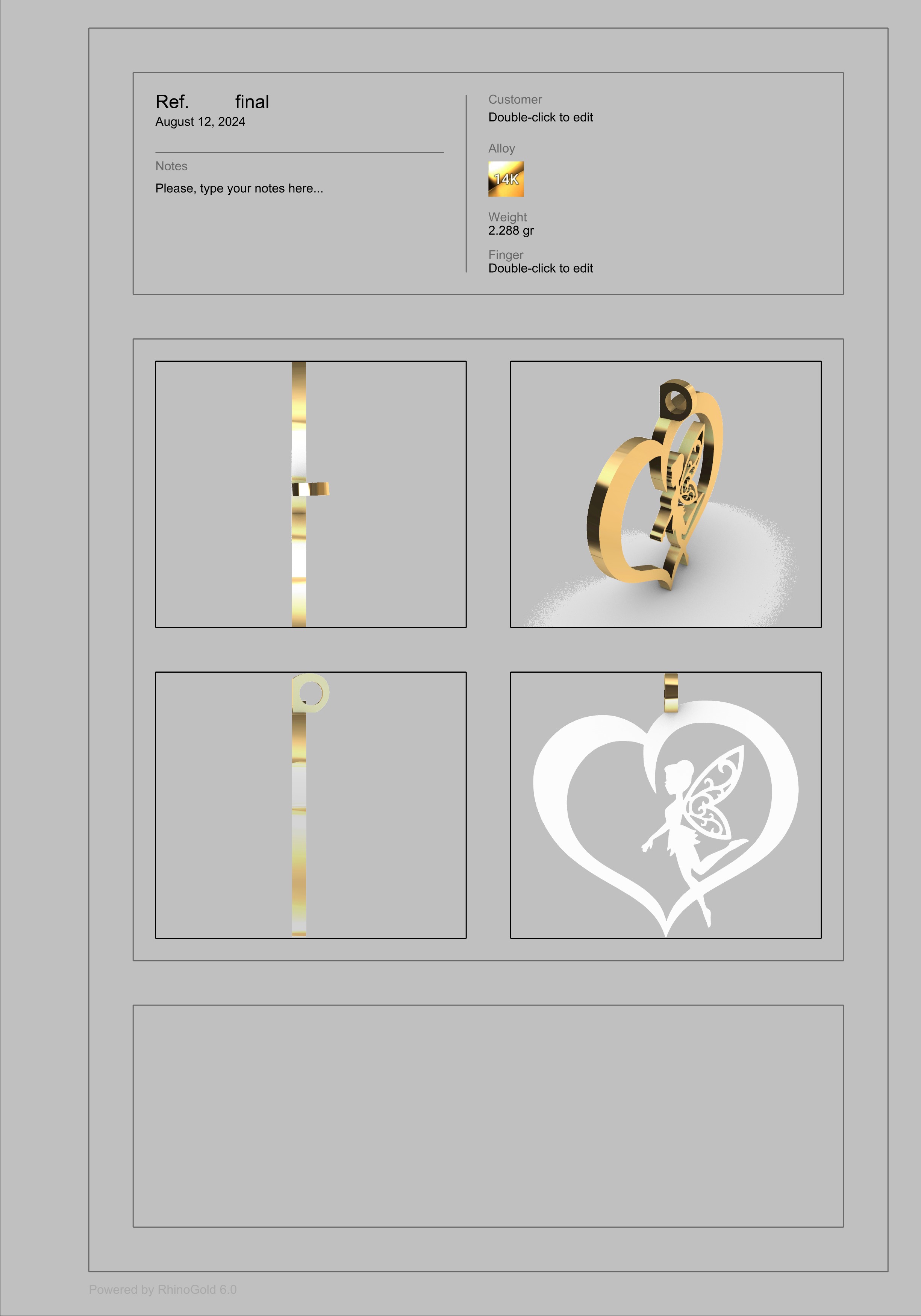 Fairy heart Pendant Necklace Charm Jewelry 3D print model_4