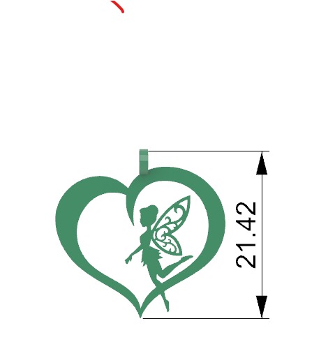 Fairy heart Pendant Necklace Charm Jewelry 3D print model_5