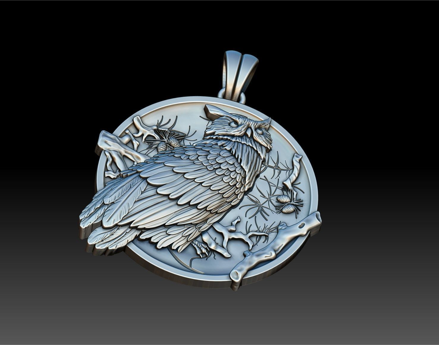 OWL PENDANT 3D print model_7