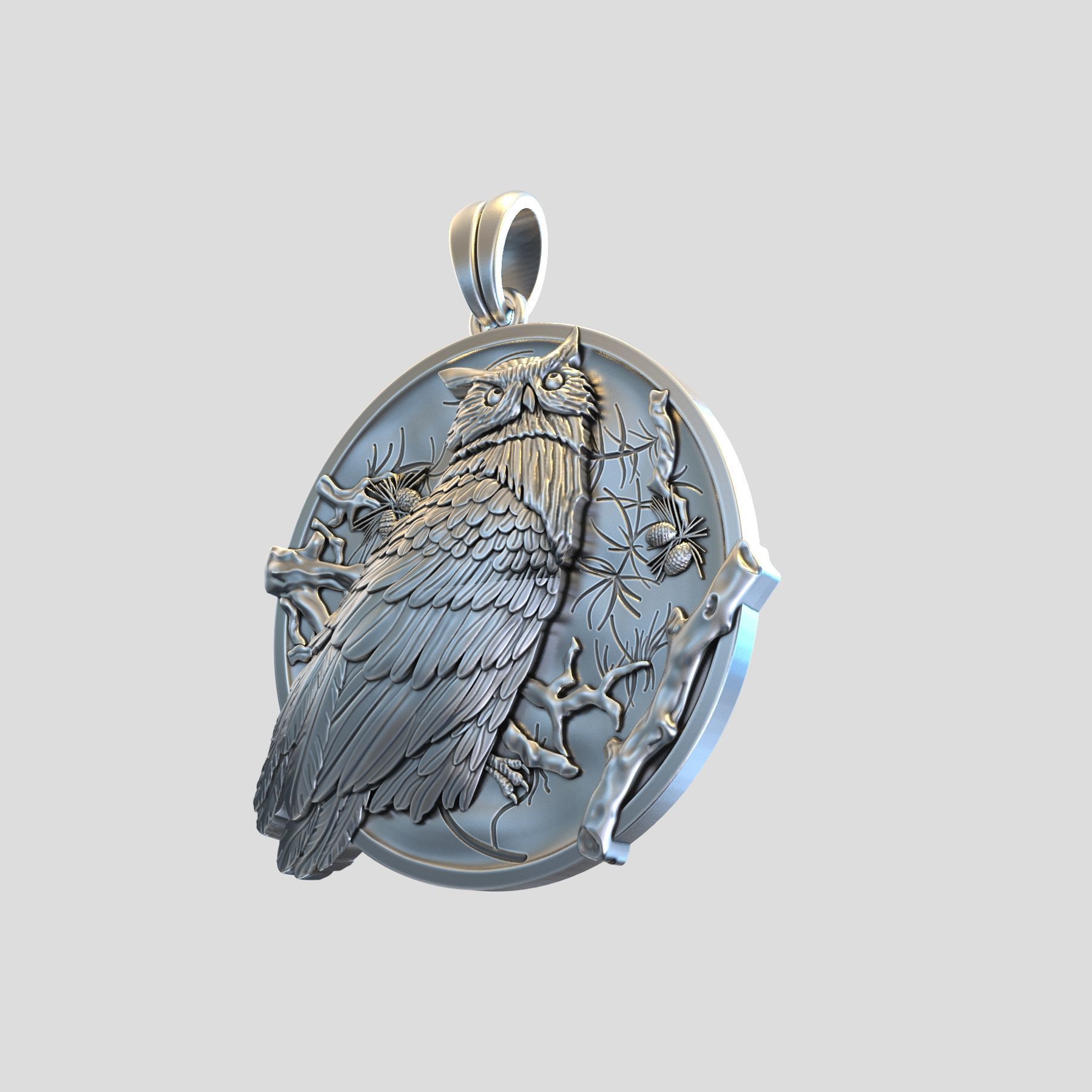 OWL PENDANT 3D print model_2