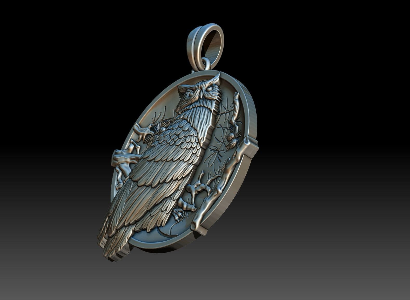 OWL PENDANT 3D print model_3