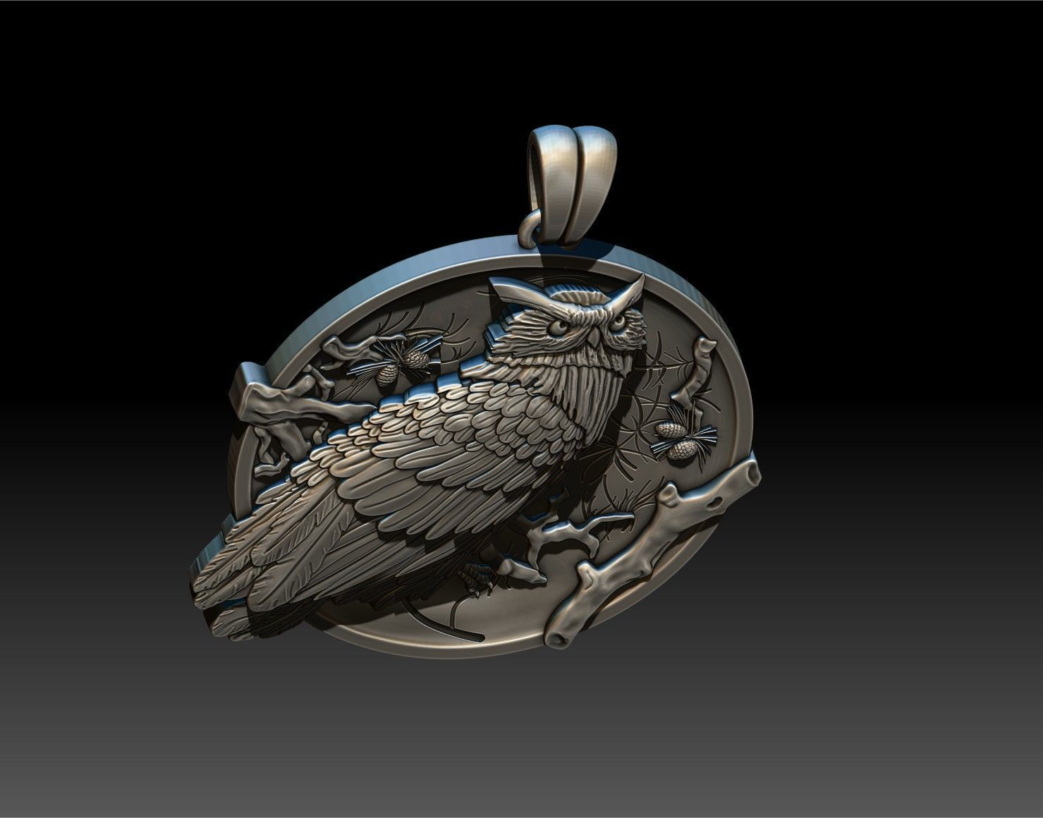 OWL PENDANT 3D print model_6