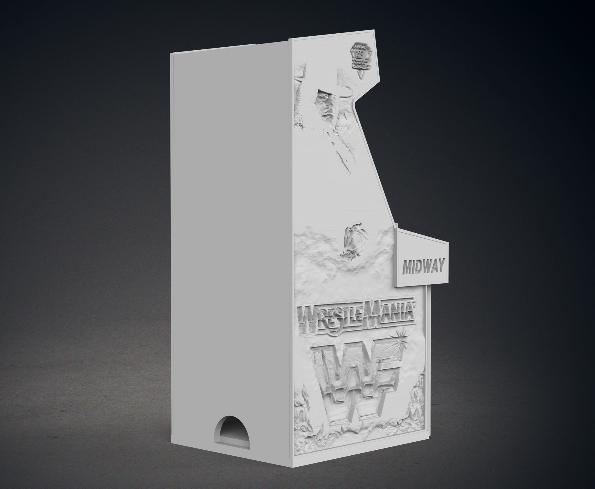 WWF - WrestleMania Arcade Cabinet with Lithophane 3D print model_7