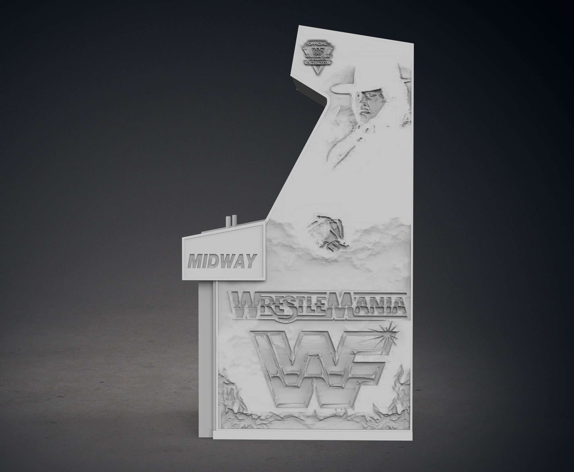 WWF - WrestleMania Arcade Cabinet with Lithophane 3D print model_4