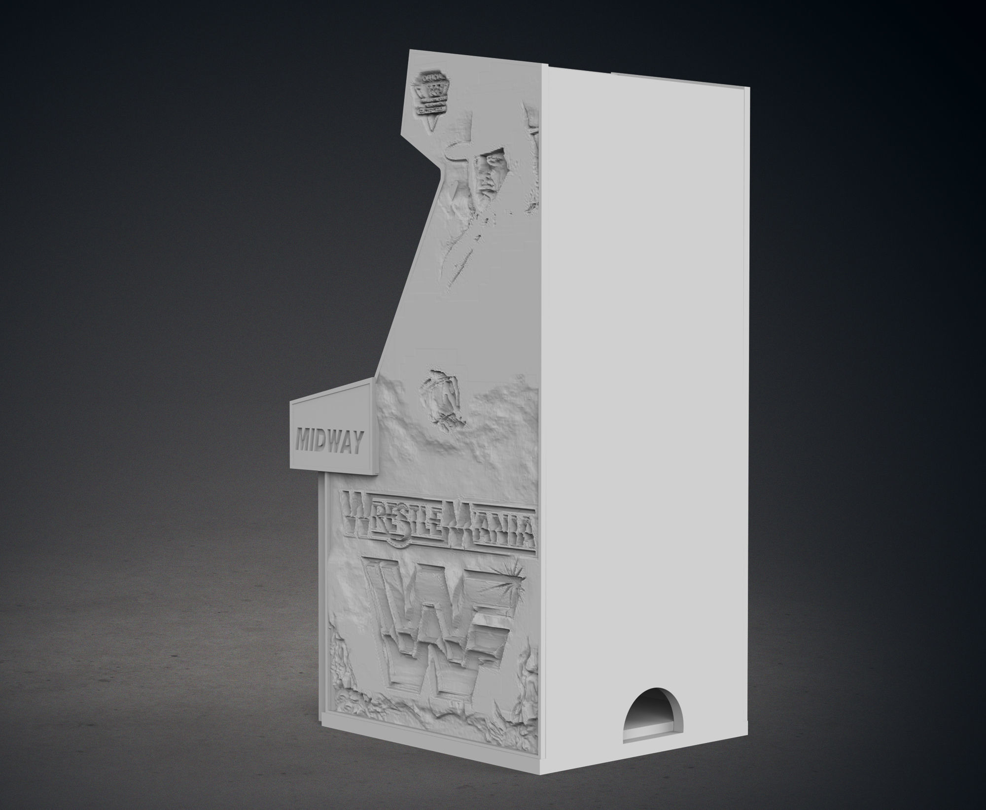 WWF - WrestleMania Arcade Cabinet with Lithophane 3D print model_5