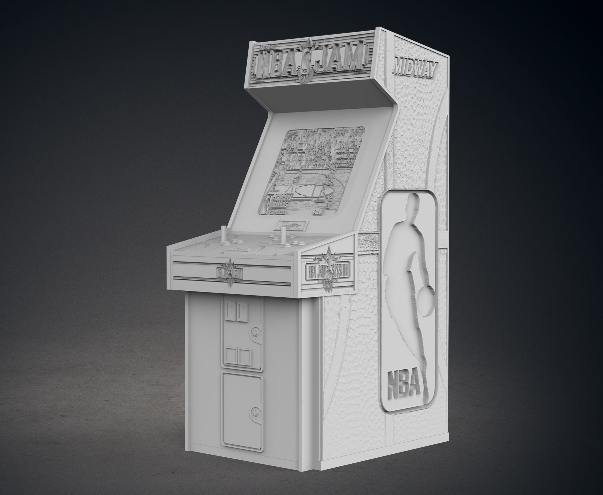 NBA Jam Arcade Cabinet with Lithophane 3D print model_5