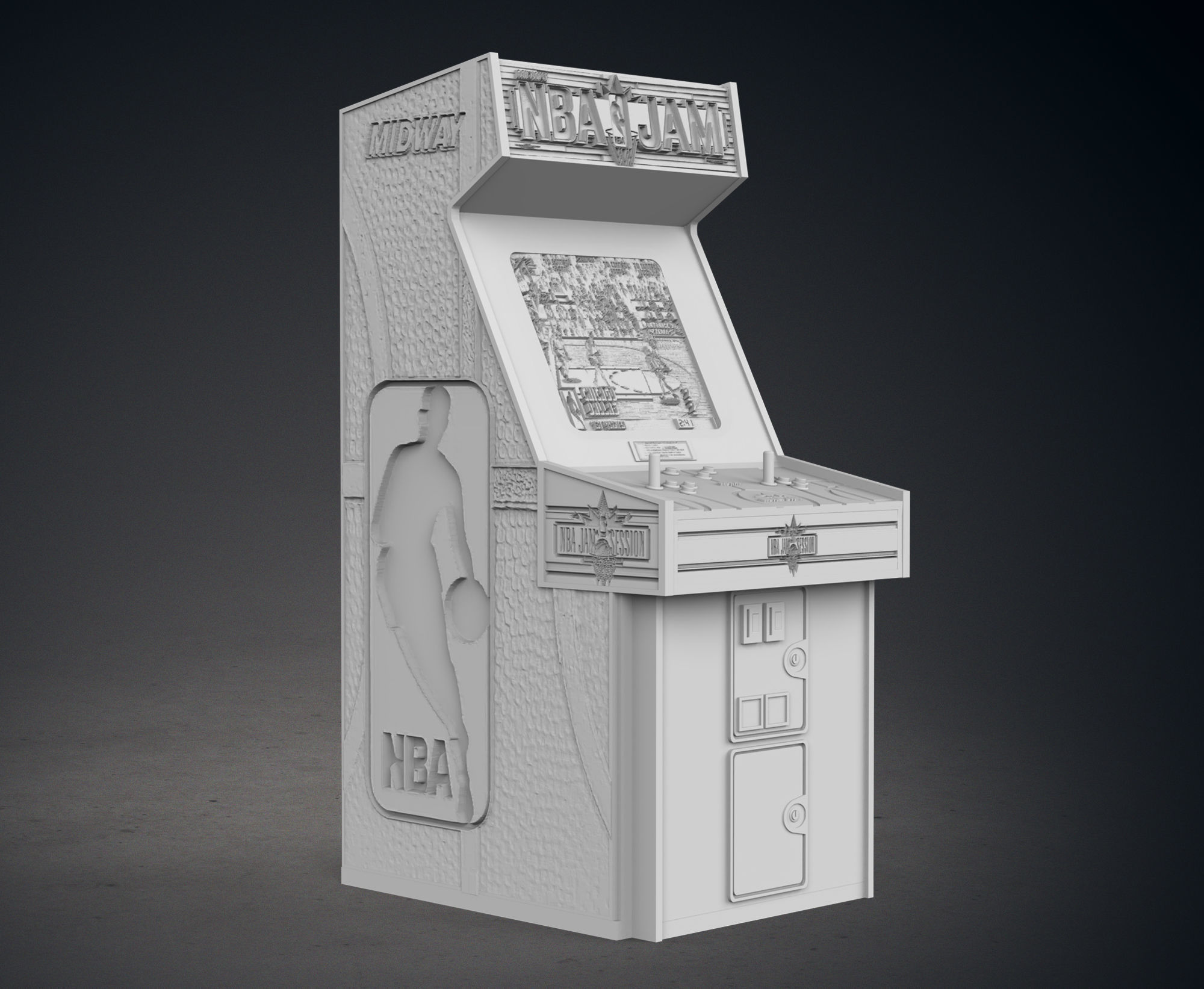 NBA Jam Arcade Cabinet with Lithophane 3D print model_11
