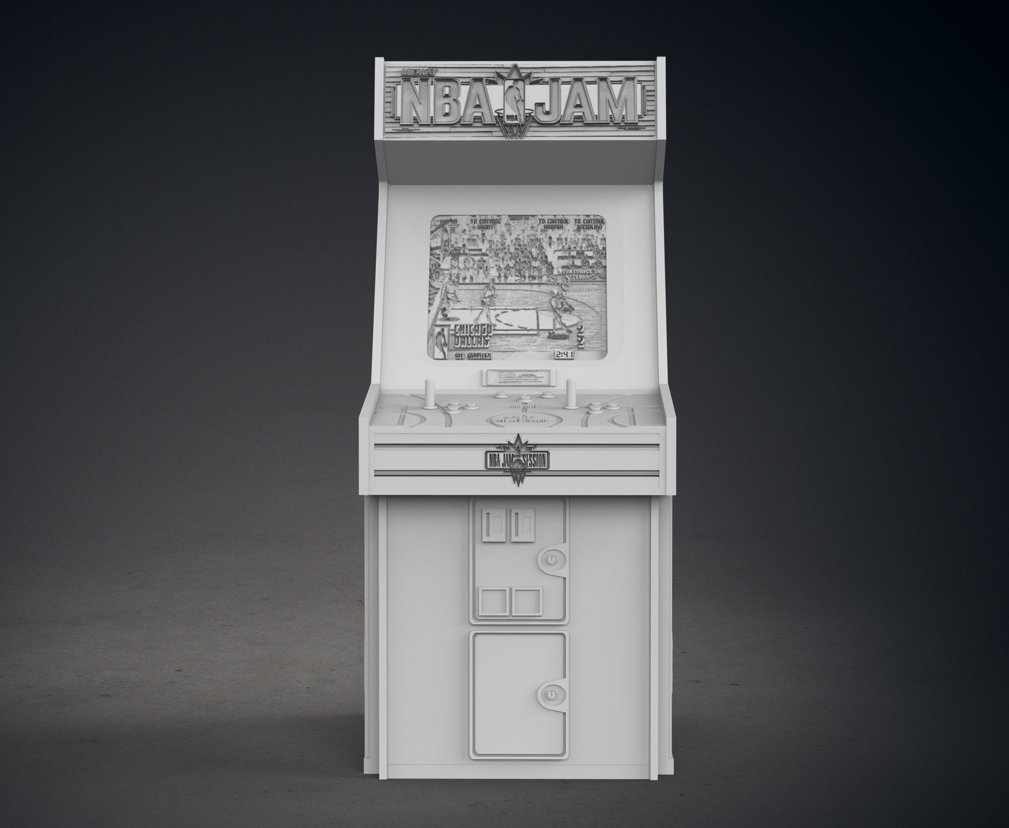 NBA Jam Arcade Cabinet with Lithophane 3D print model_12