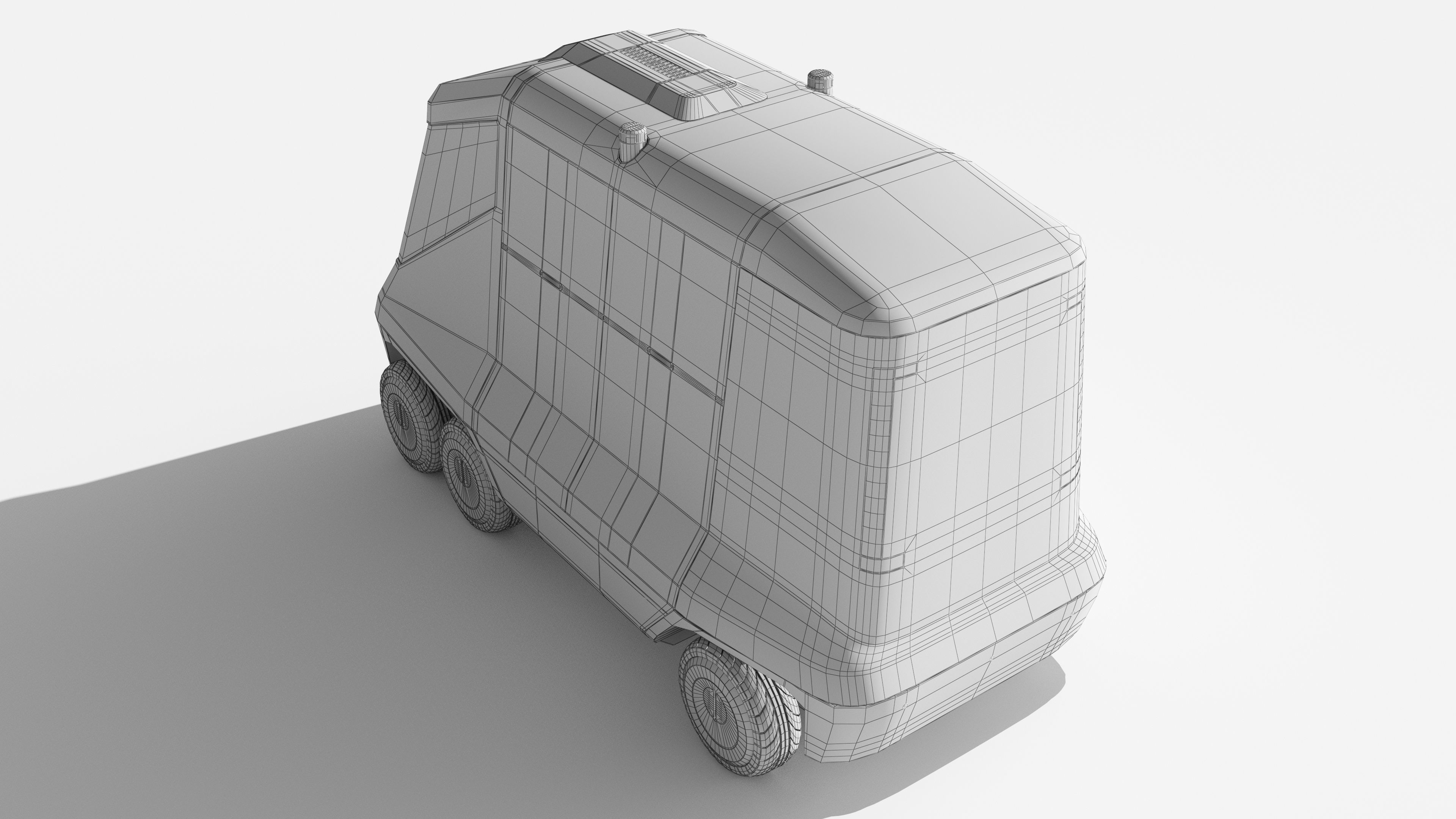 Low Poly SUBD Scifi Civilian Vehicle Low-poly 3D model_15