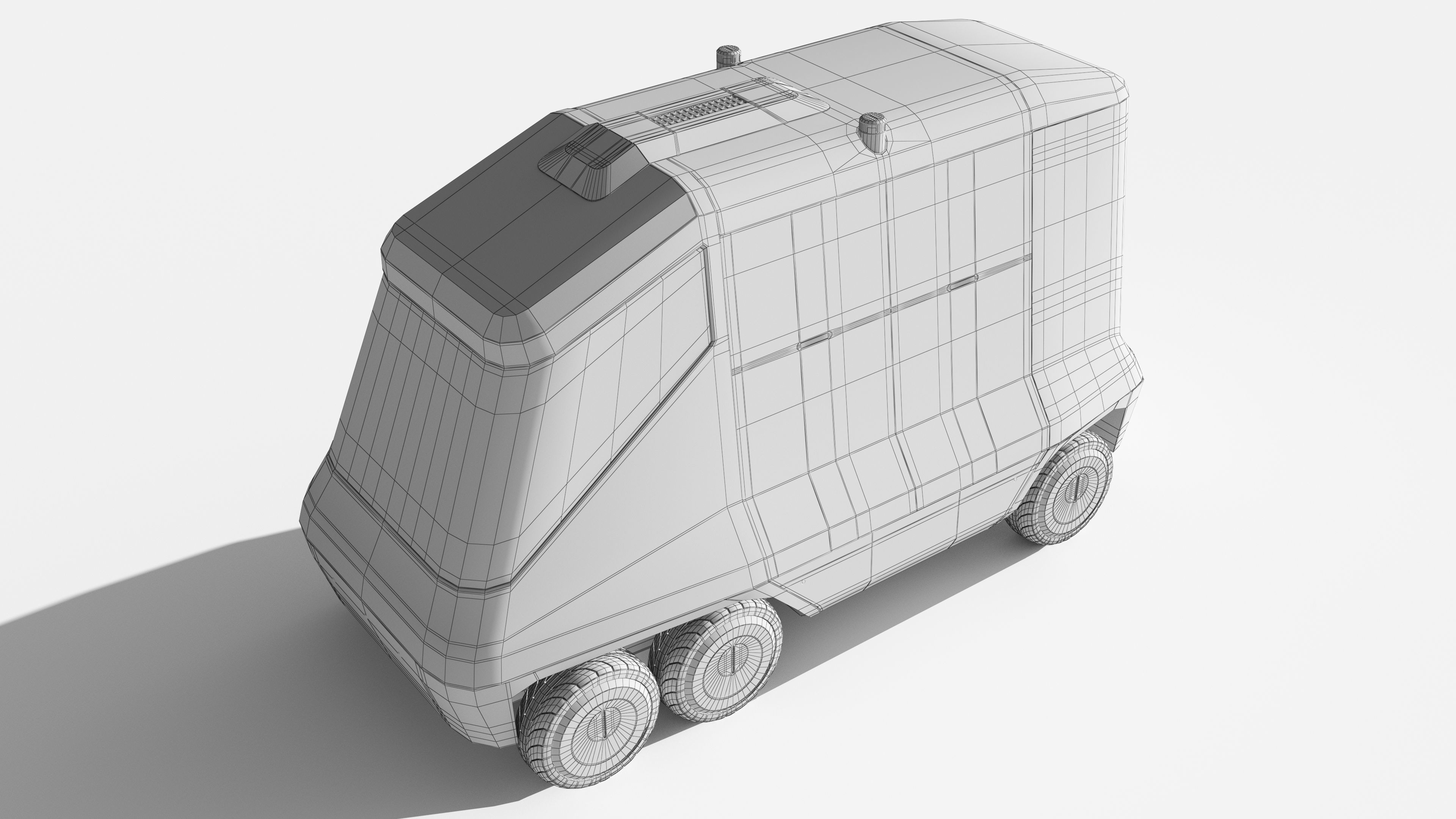 Low Poly SUBD Scifi Civilian Vehicle Low-poly 3D model_16