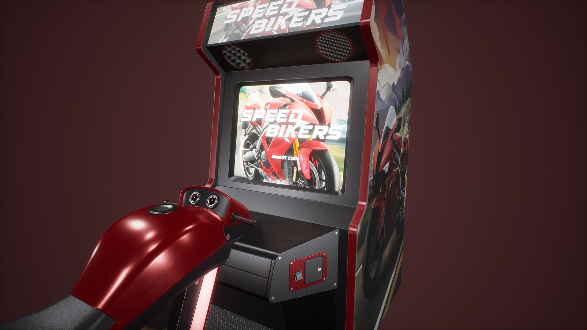 Multi Arcade Machines Package Low-poly 3D model_21