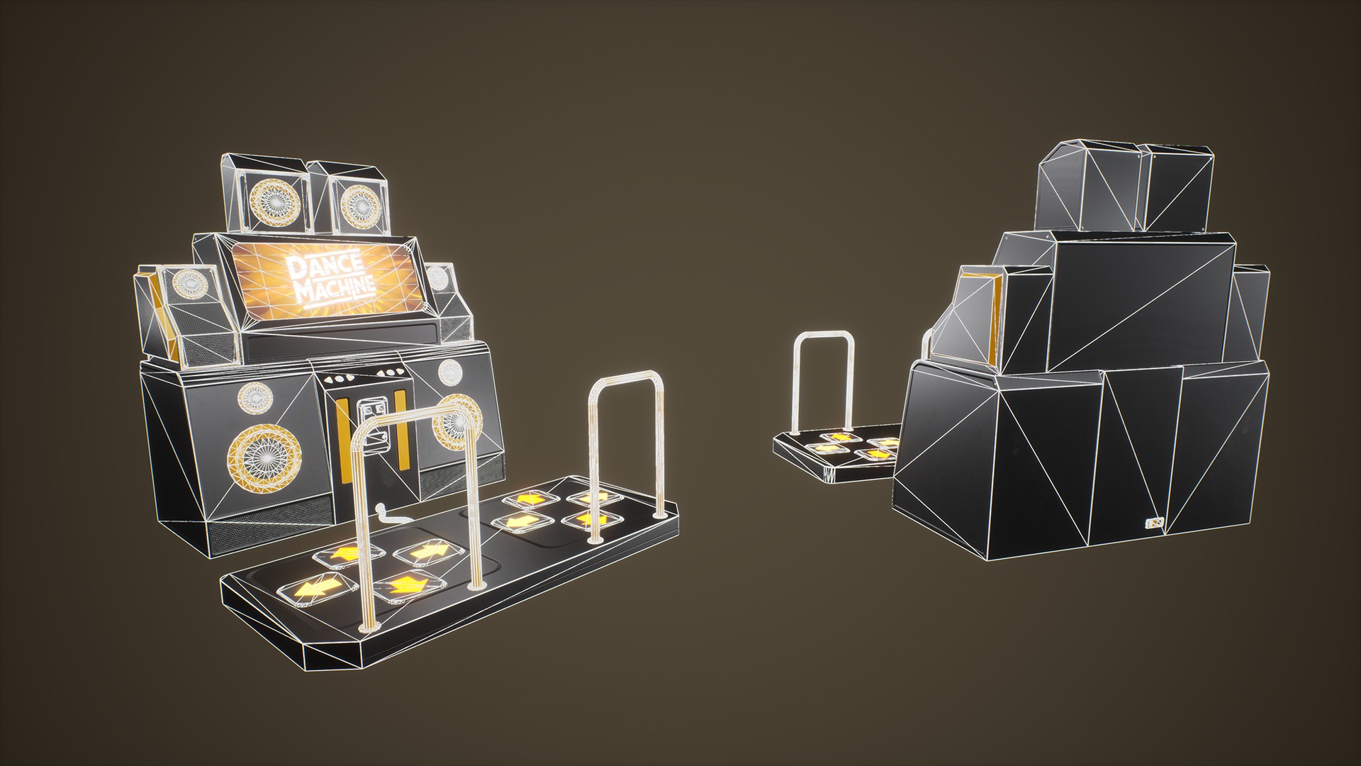 Multi Arcade Machines Package Low-poly 3D model_27