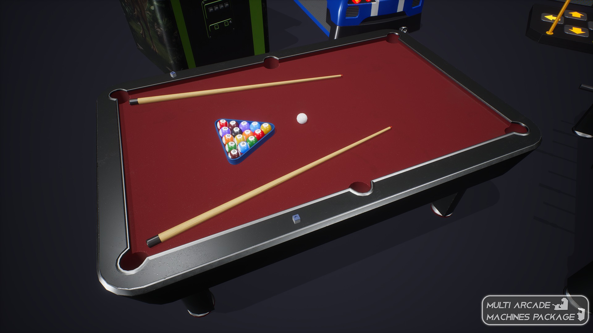 Multi Arcade Machines Package Low-poly 3D model_15