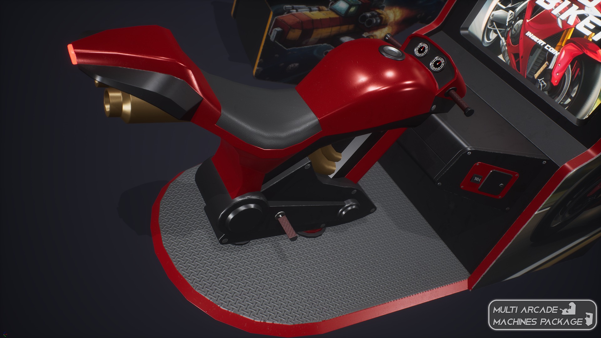 Multi Arcade Machines Package Low-poly 3D model_12