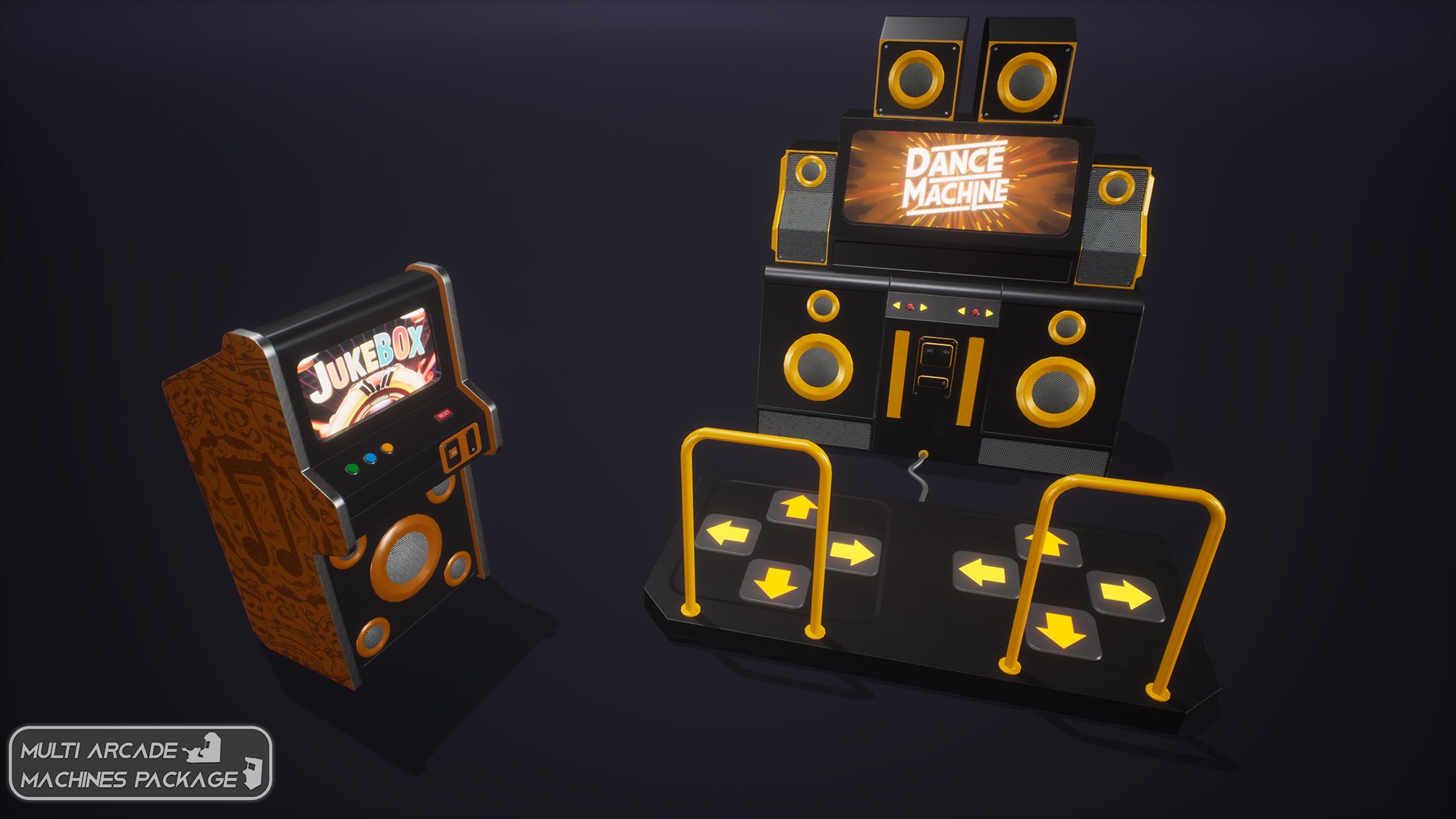 Multi Arcade Machines Package Low-poly 3D model_3
