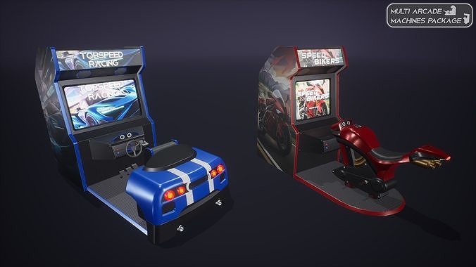 Multi Arcade Machines Package Low-poly 3D model 5