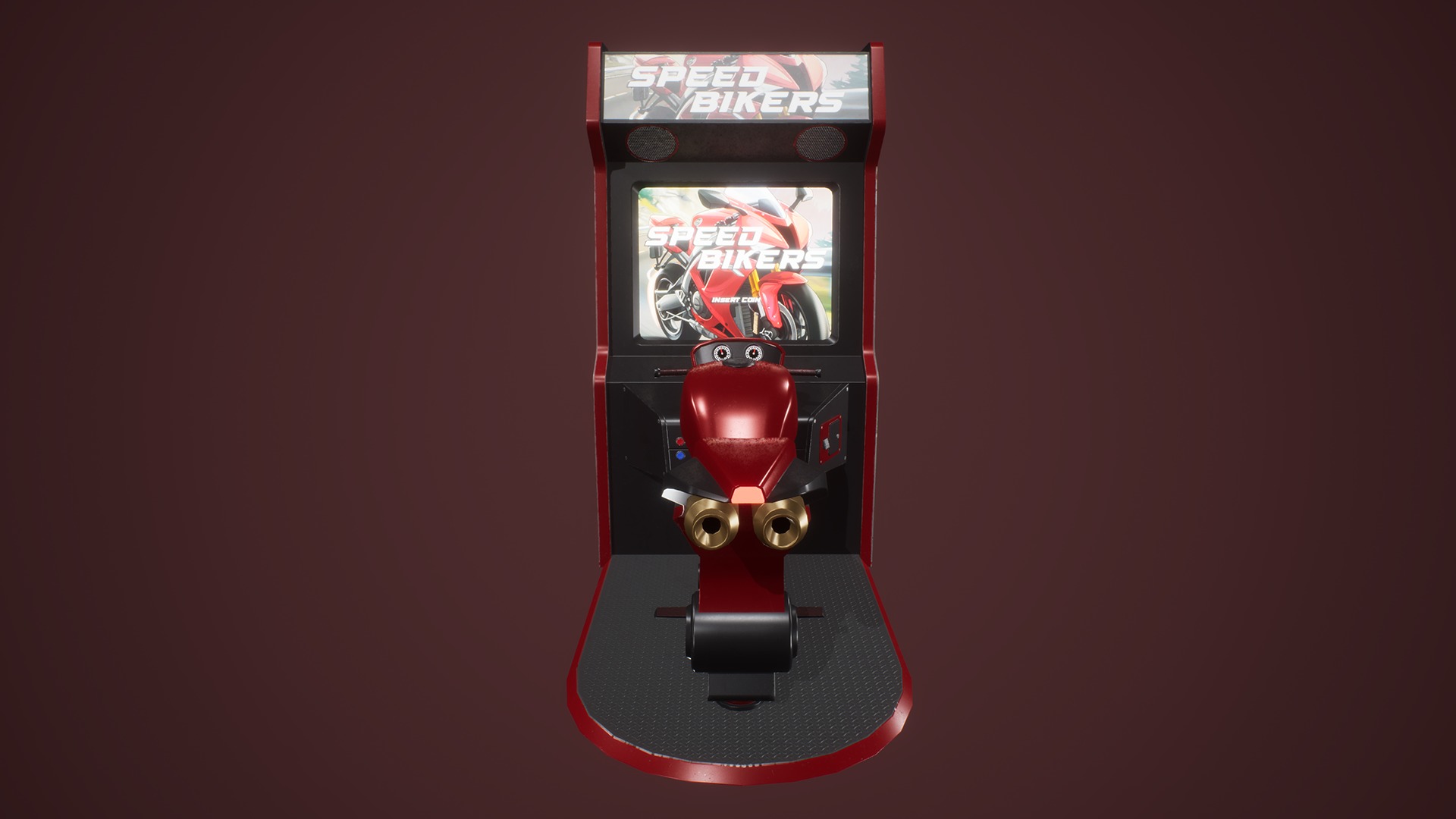 Multi Arcade Machines Package Low-poly 3D model_20
