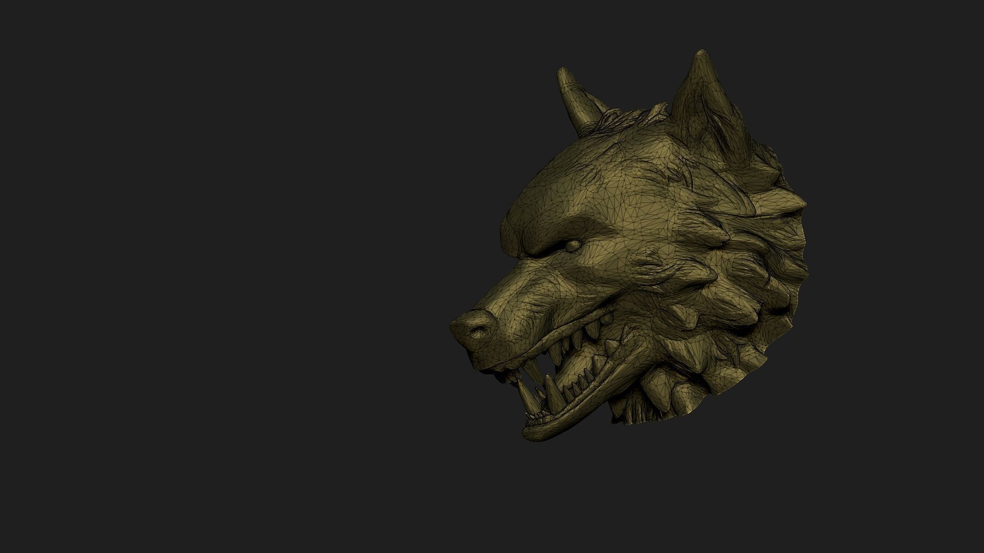 wolf head 3D print model_2