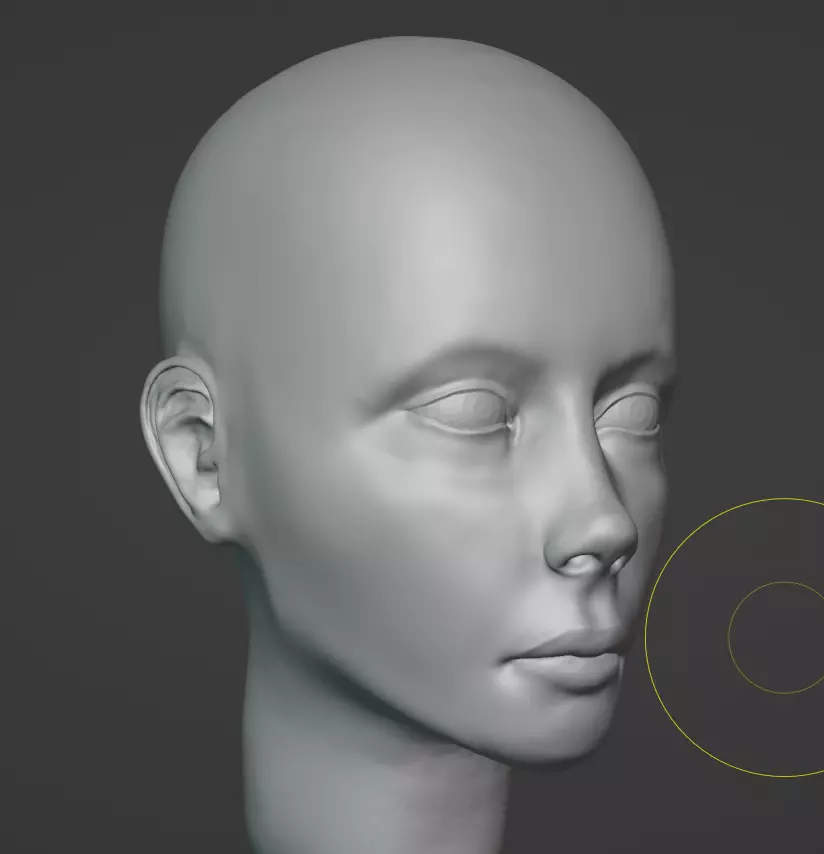 high poly female head Free 3D model