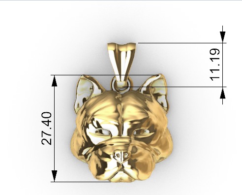 head pitbull dog pendant 3D print model_12