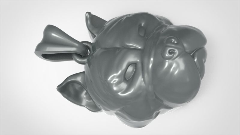 head pitbull dog pendant 3D print model_27