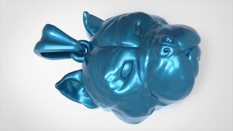 head pitbull dog pendant 3D print model_28