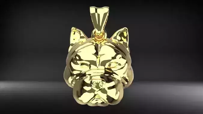 head pitbull dog pendant 3D print model