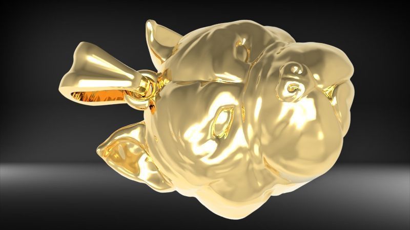 head pitbull dog pendant 3D print model_21