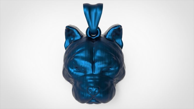 head pitbull dog pendant 3D print model_18