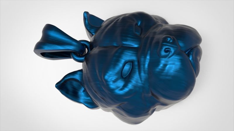 head pitbull dog pendant 3D print model_19