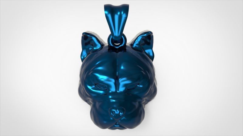 head pitbull dog pendant 3D print model_17