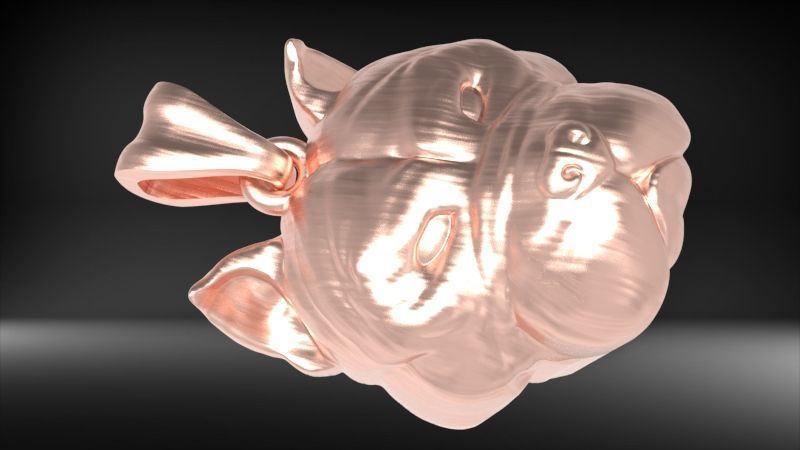 head pitbull dog pendant 3D print model_25
