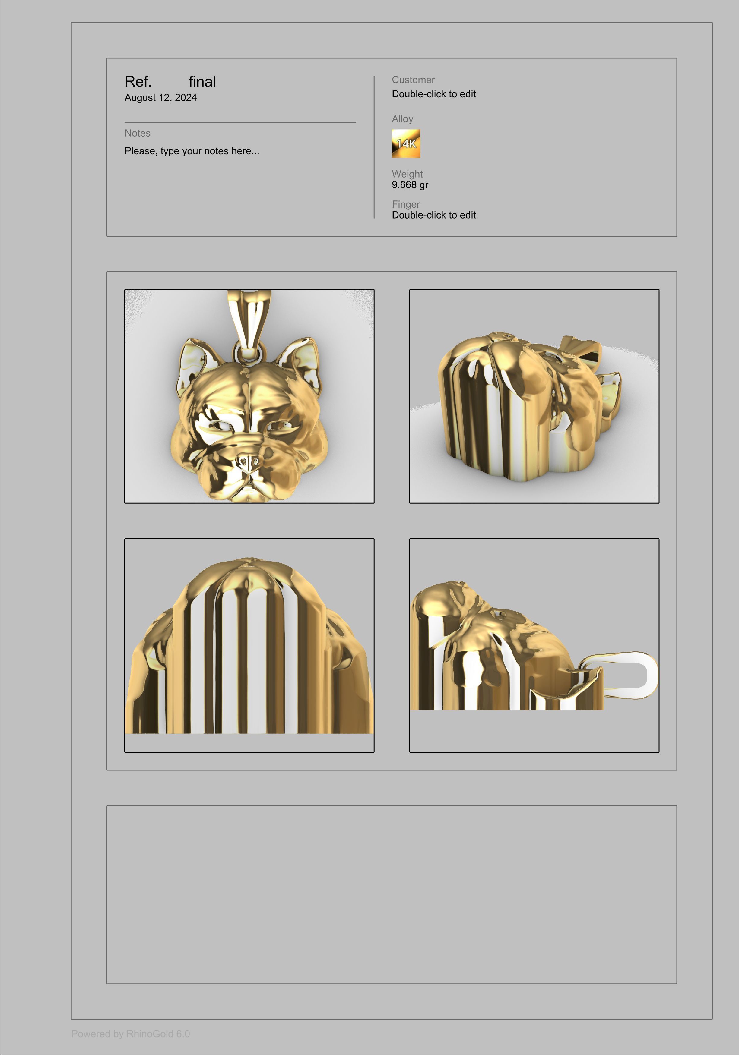 head pitbull dog pendant 3D print model_11