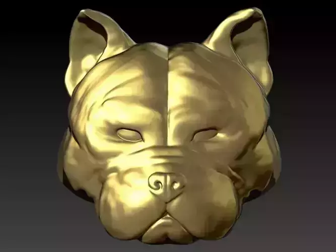 head pitbull dog pendant 3D print model