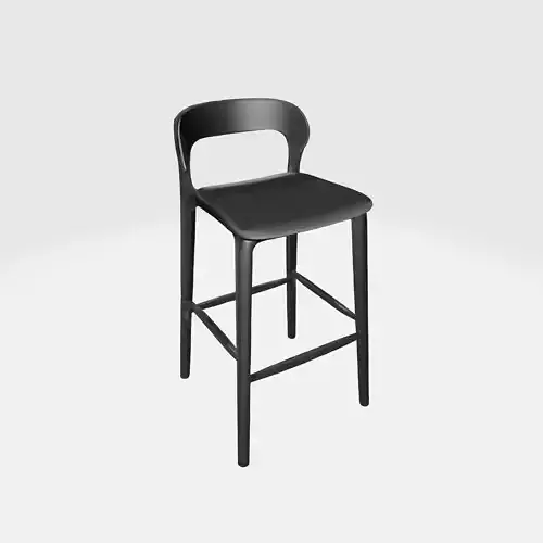 Sleek Black Metal Stool