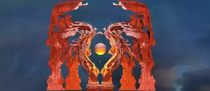 Dantes Inferno corpse dance Low-poly 3D model