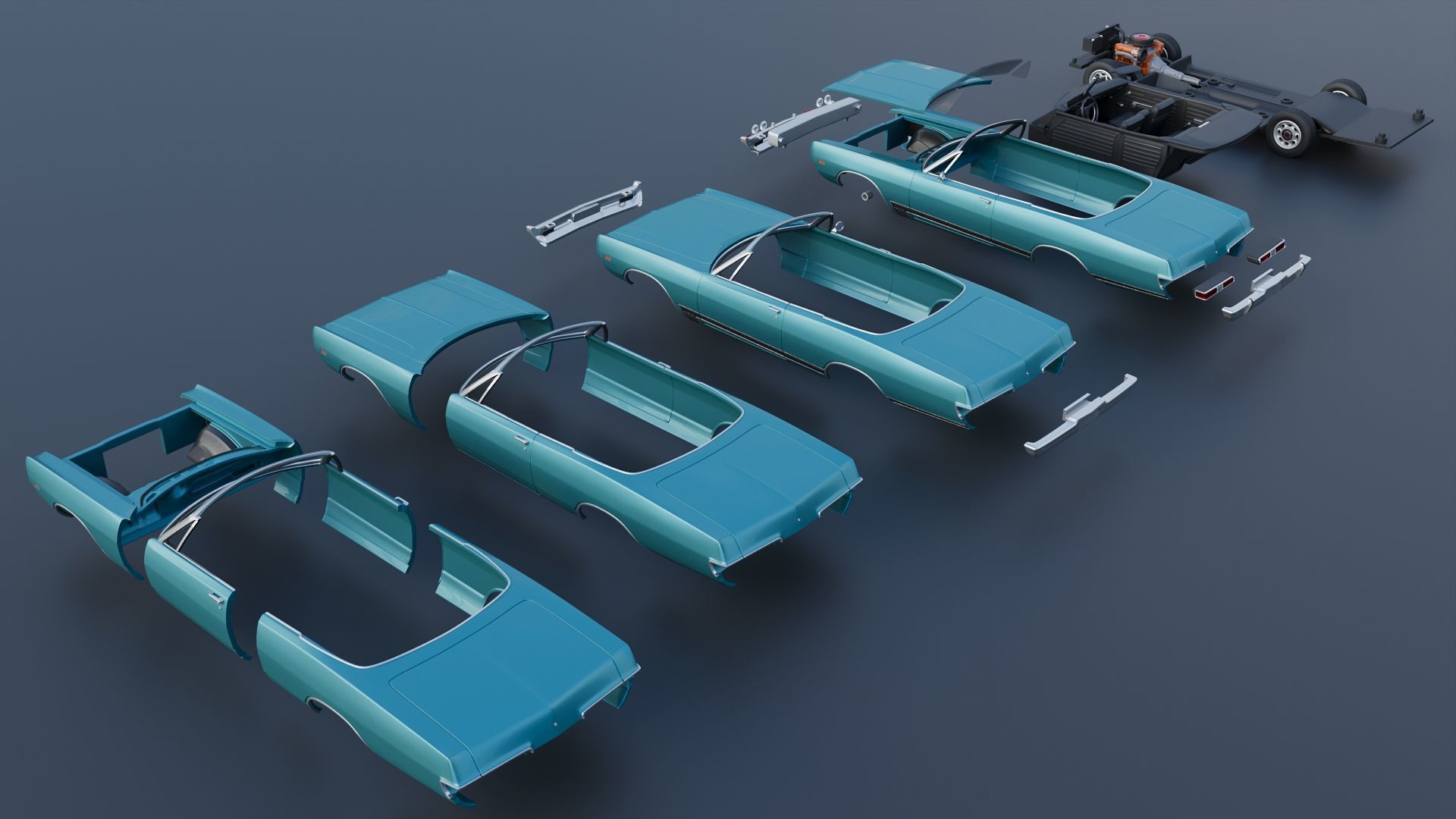 Dodge Polara Convertible 1969 3D print model_21