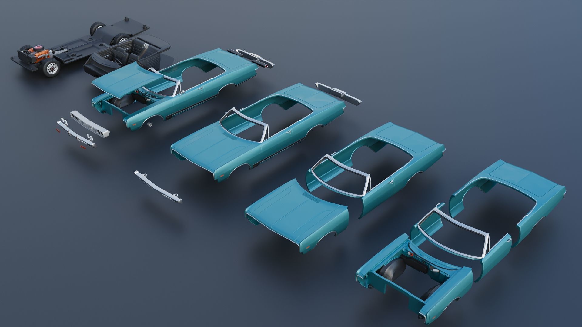 Dodge Polara Convertible 1969 3D print model_19