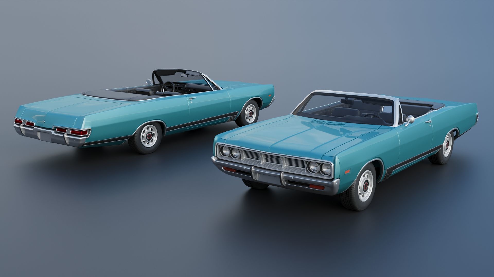 Dodge Polara Convertible 1969 3D print model_1