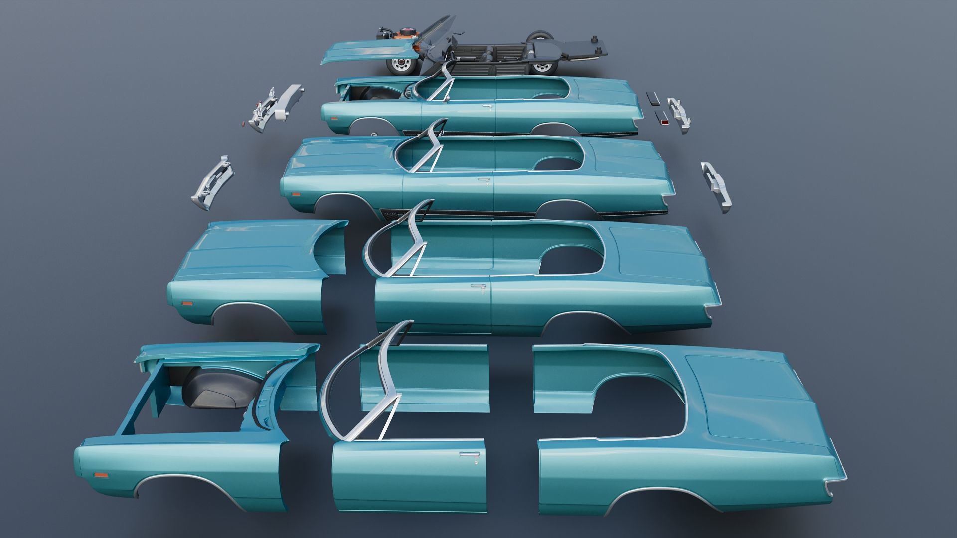 Dodge Polara Convertible 1969 3D print model_20