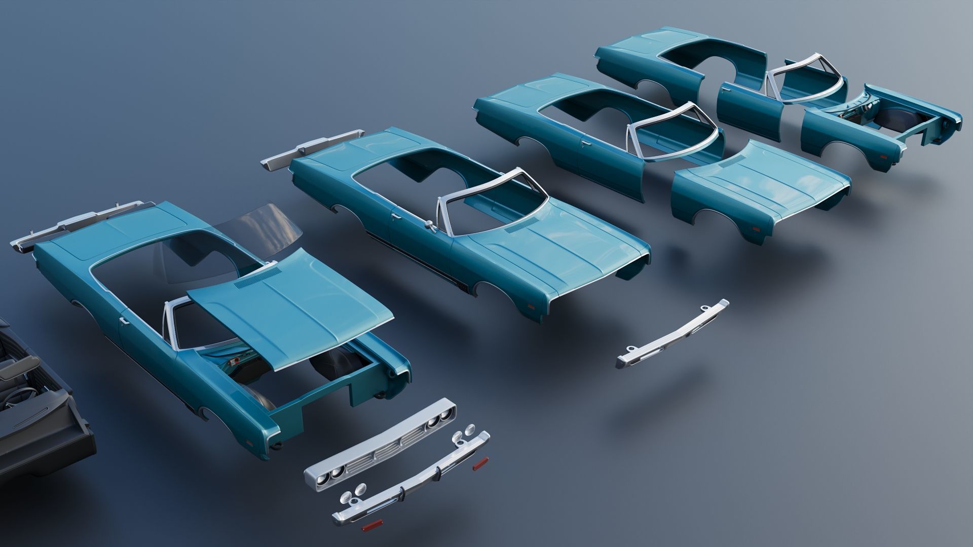 Dodge Polara Convertible 1969 3D print model_24