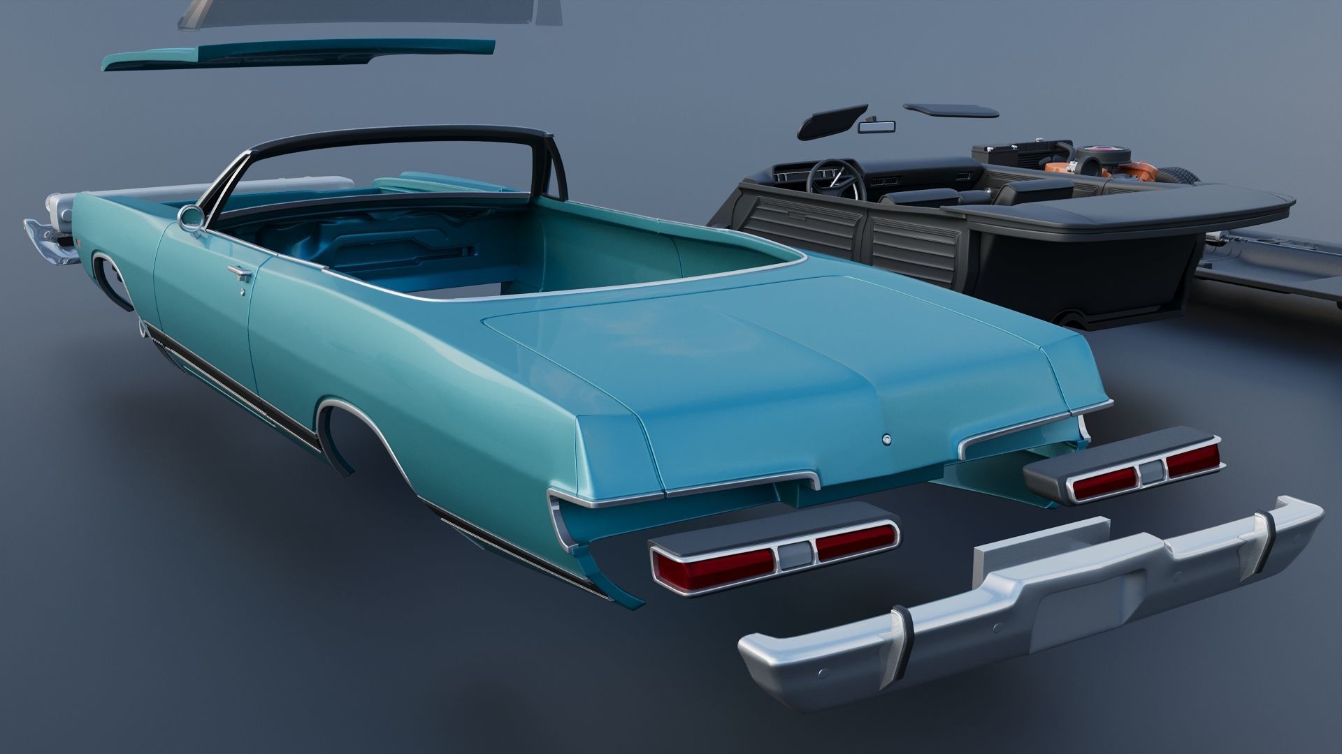 Dodge Polara Convertible 1969 3D print model_22